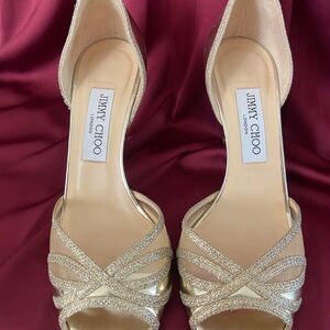 Jimmy Choo Glittering Gold Heels
